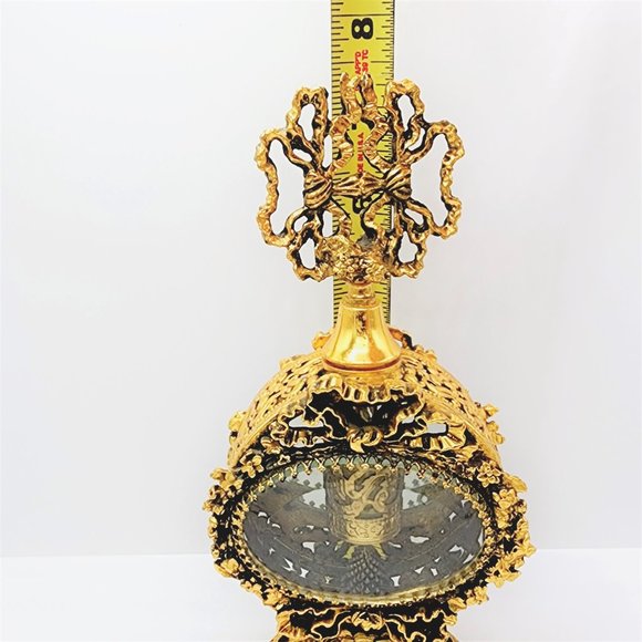Vtg STYLEBUILT Ormolu Gilt Ornate Filigree Rococo Regency Vanity Perfume Bottle - Picture 12 of 14